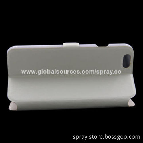 White Stand Folio Leather Cases for iPhone, Interior TPU/PC Holder with Magnetic Closure